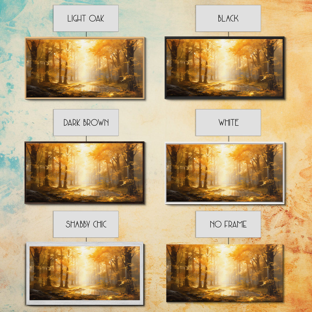 Fall Wall Decor, Forest Wall Art, Trees Art Print, Panoramic Art, Wall Art, Canvas Art, Landscape Art Print, Above Bed Décor, Farmhouse Art