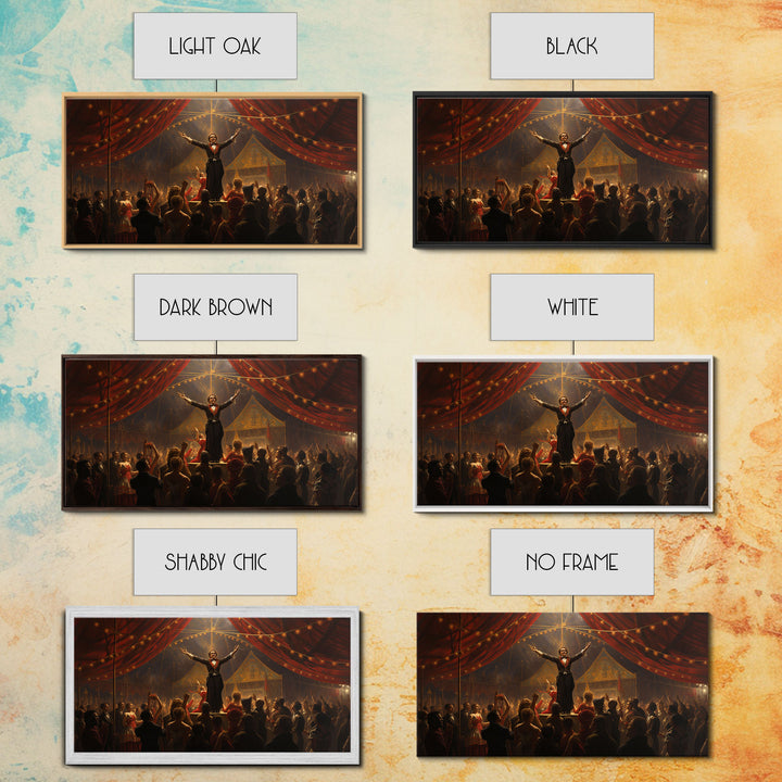 The Cursed Circus, Unique Halloween Art, Framed Canvas Print, Halloween Poster Art, Horror Prints