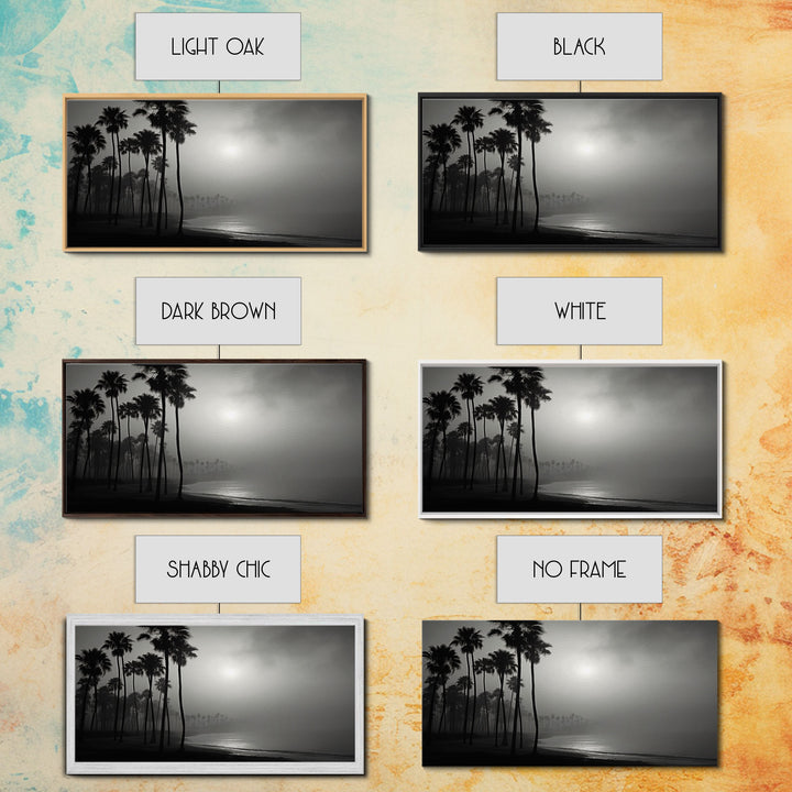 Black And White Florida Rain Storm, Framed Canvas Print, Liminal Art, Liminal Spaces, Framed Wall Art, Office Decor, Dark Moody Art