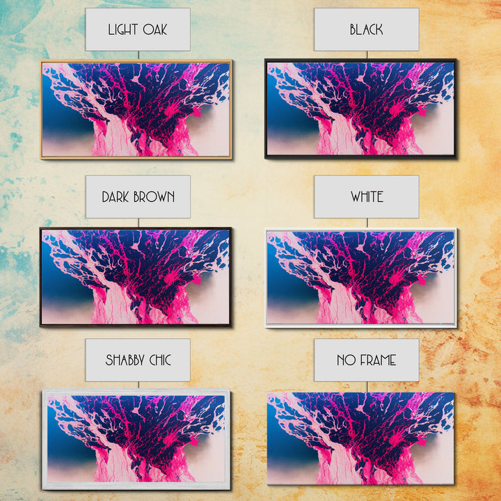Neon Pink Explosion, Trippy Psychedelic Art, Ready To Hang Canvas Print, Framed Canvas Wall Art