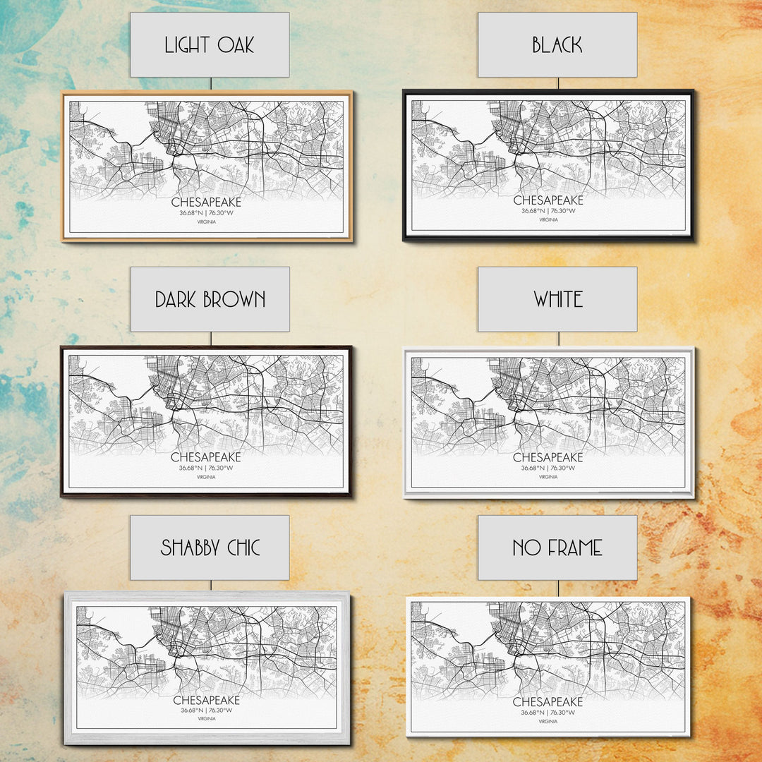 Chesapeake Street Map, Virginia Map, Map Print, Modern Art, Wall Art, Canvas Art, Gift For Friend, Teen Bedroom Décor, Rustic Mantle Décor