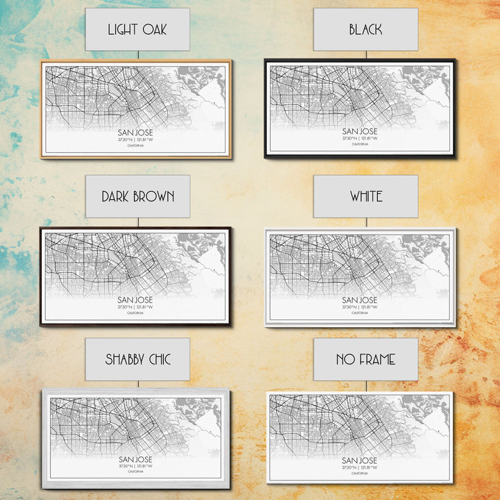 San Jose City Map, California Art, Map Print, Modern Wall Art, Wall Art, Canvas Art, Modern Office Art, Above Bed Décor, Prints Wall Art