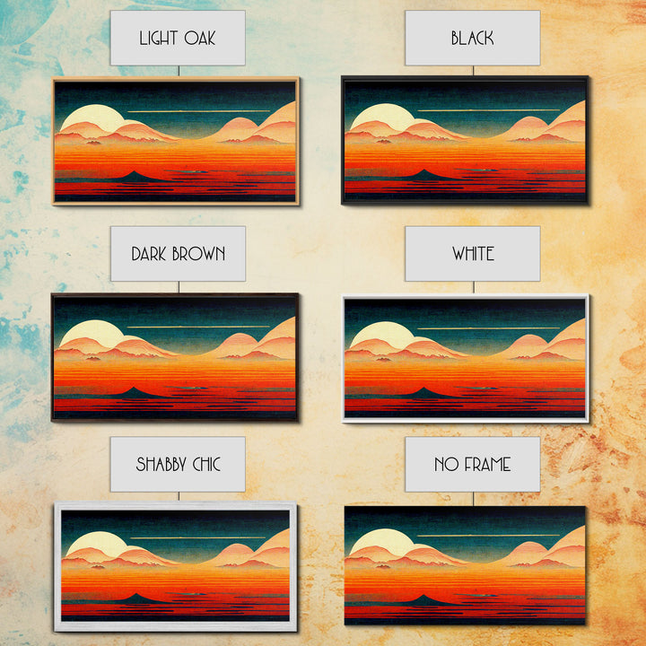 Art Deco Sunset, Desert Dunes, Canvas Print ready to hang wall art, cool wall art