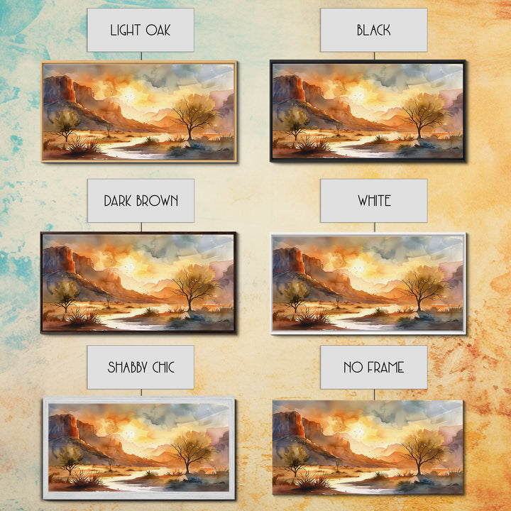 Foggy Rural Farmhouse Scene with Country Road, Charming Framed Canvas Print for Living Room, Rustic Wall Art, Vintage Decor