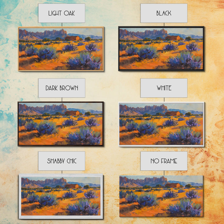 Rustic Barn in Desert Scene, Stunning Wall Art for Bedroom, Framed Canvas Print, Boho Style, Minimalist Home Decoration