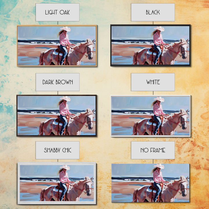 Cowboy Riding Bucking Horse, High Energy Framed Canvas Print, Perfect for Western Living Room Art, Bedroom Decor, Rustic Home Wall Art