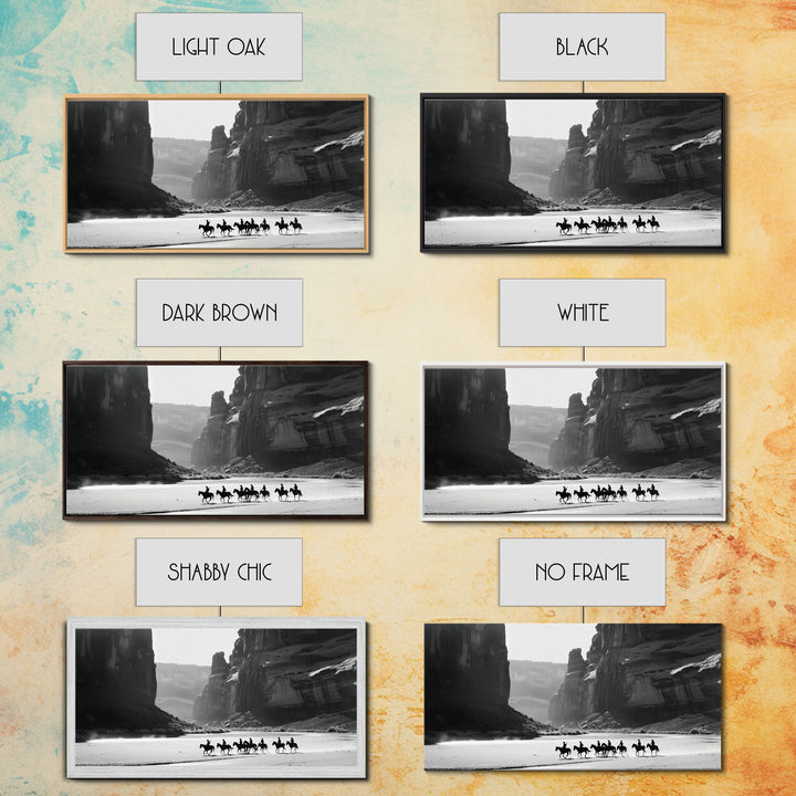 Horse Riders in Monument Valley, Stunning Framed Canvas Print for Living Room Wall Art, Bedroom Decor, Home Decor