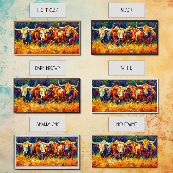 Bold and Colorful Bull Portrait, Perfect for Living Room Art, Framed Canvas Print, Bedroom Decor, Home Decoration, Vibrant Animal Art