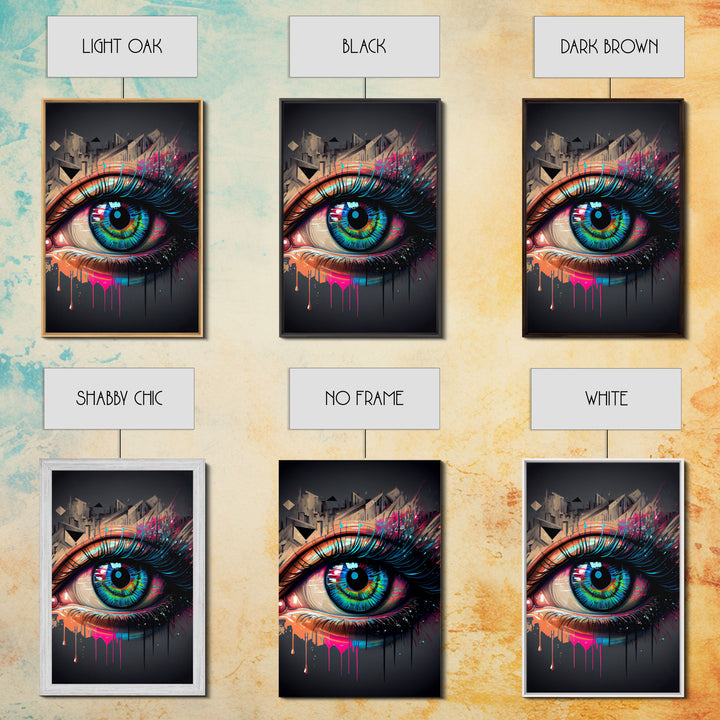 Vibrant Graffiti Style Eye Wall Art Canvas Print - Street Art Inspired Graphic Illustration Artwork