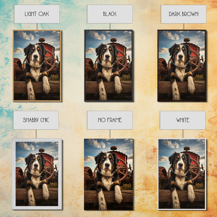 Dog Wall Art, Bernese Mountain Dog Wall Print, Farmhouse Wall Art, Wall Art, Framed Wall Art, Framed Canvas. Wall Print, Wall Canvas