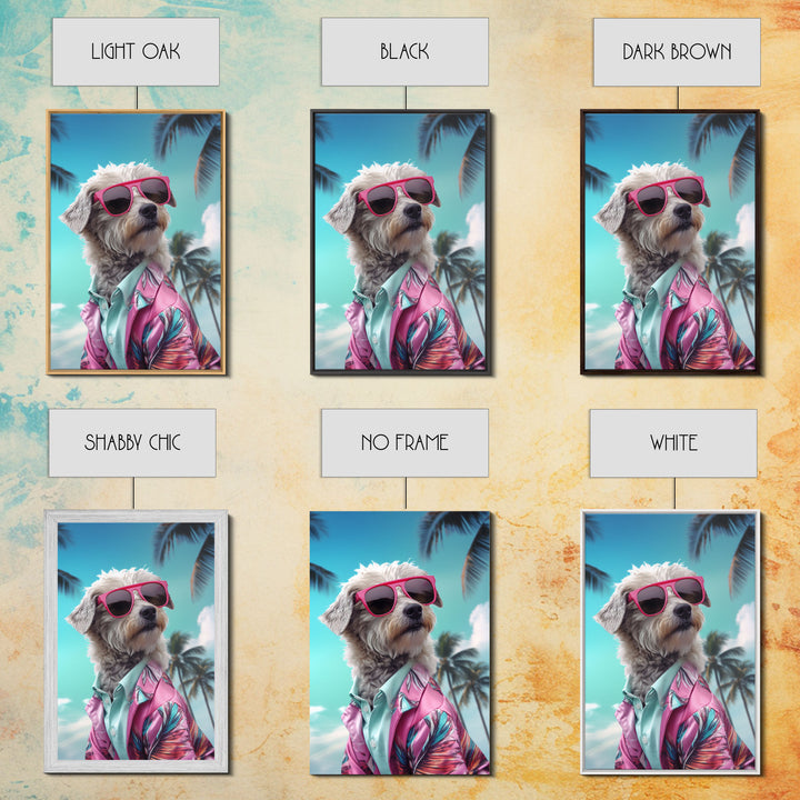 Shih Tzu Wall Print, Dog Wall Art, Dog Sunglasses, Pink Floral Suit, Funny Wall Art, Framed Wall Art, Framed Canvas, Wall Print, Wall Canvas