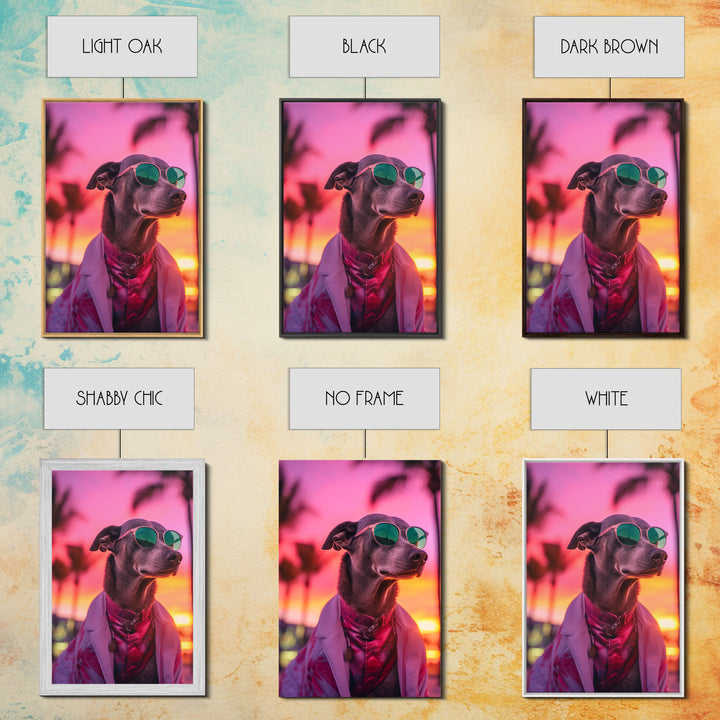 Greyhound Wall Print, Dog Wall Art, Dog Sunglasses, Dog In Pink Suit, Funny Art, Framed Wall Art, Framed Canvas, Wall Print, Wall Canvas