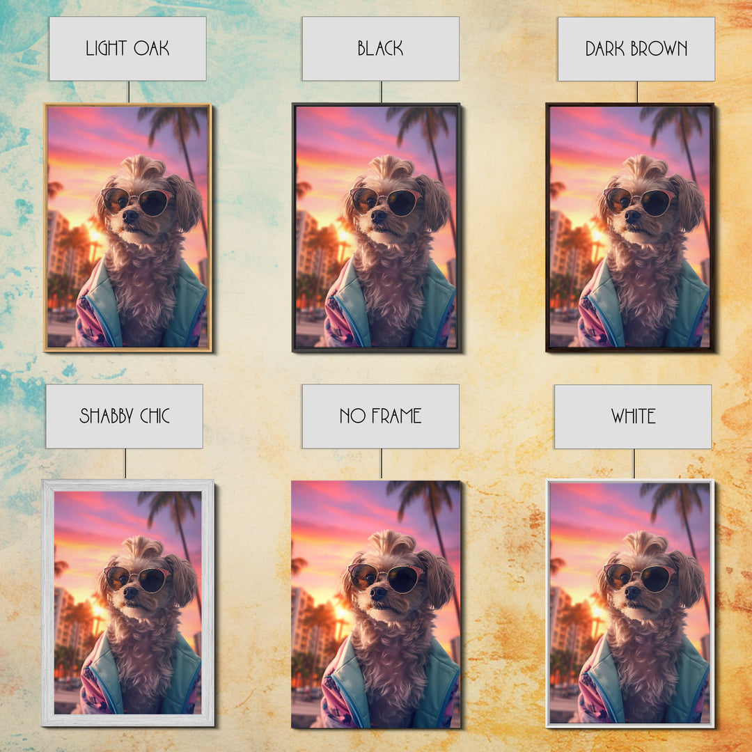 Shih Tzu In Sunglasses Blue Tracksuit Wall Print, Dog Portrait, Dog Art Print, Framed Wall Art, Framed Canvas, Wall Print, Wall Canvas