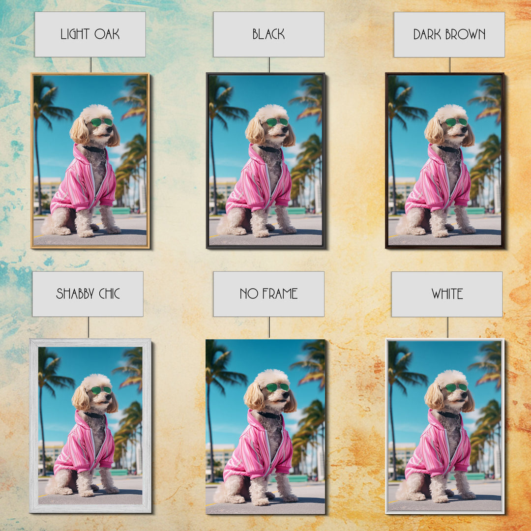 Shih Tzu In Sunglasses Pink Tracksuit Wall Print, Dog Portrait, Dog Art Print, Framed Wall Art, Framed Canvas, Wall Print, Wall Canvas