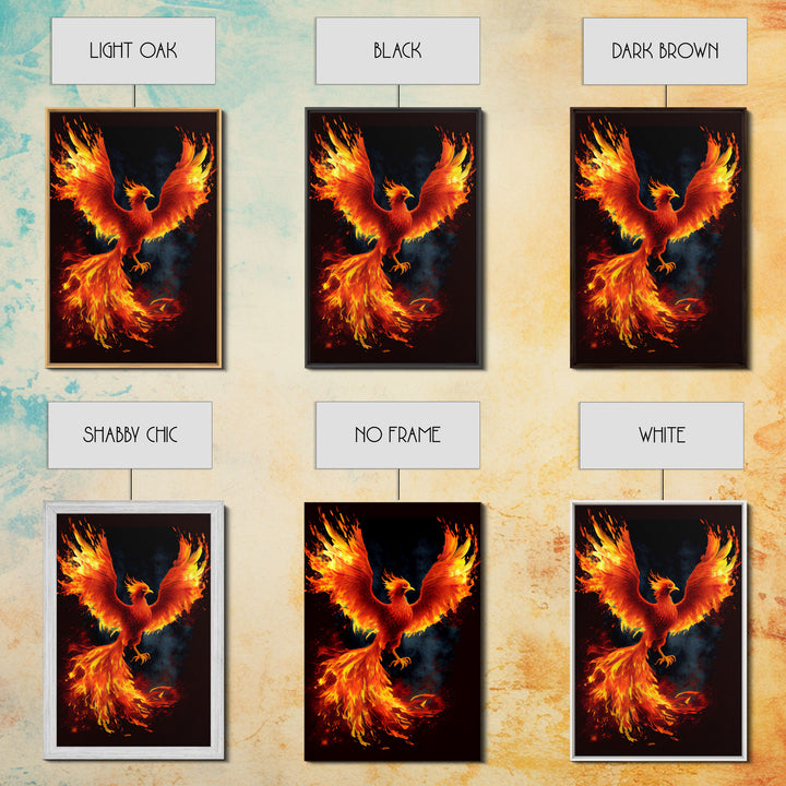 Phoenix Print on Canvas , Floating Frame, Modern Wall Art, Extra Large Canvas Wall Art, Rebirth and Renewal
