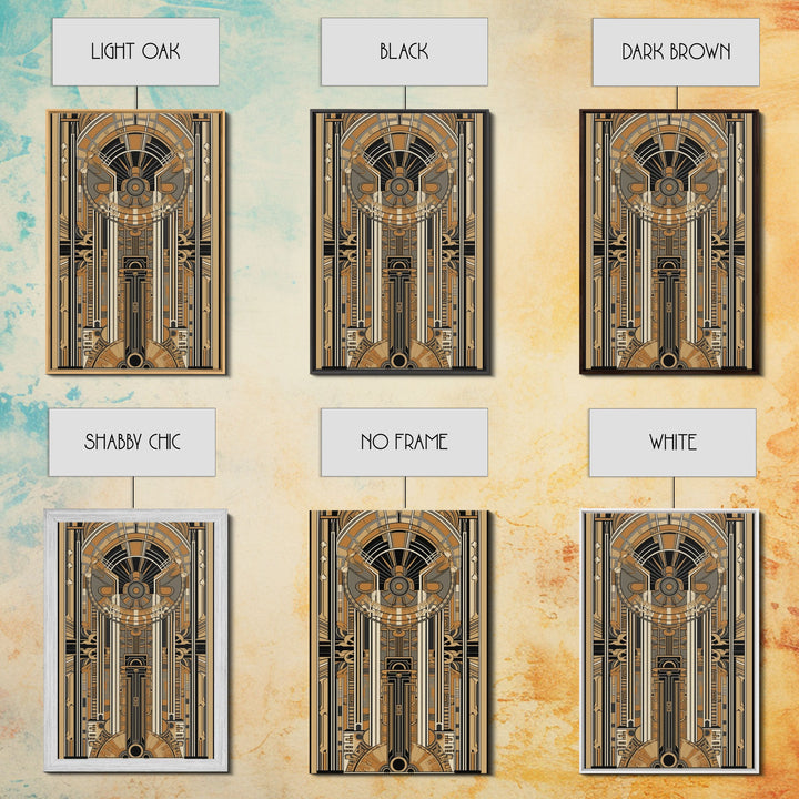 Midcentury Modern Wall art | Framed Canvas Print | Art Deco | Gold art | Beautiful art | Lines art | Geometric art | Abstract art | MCM Art