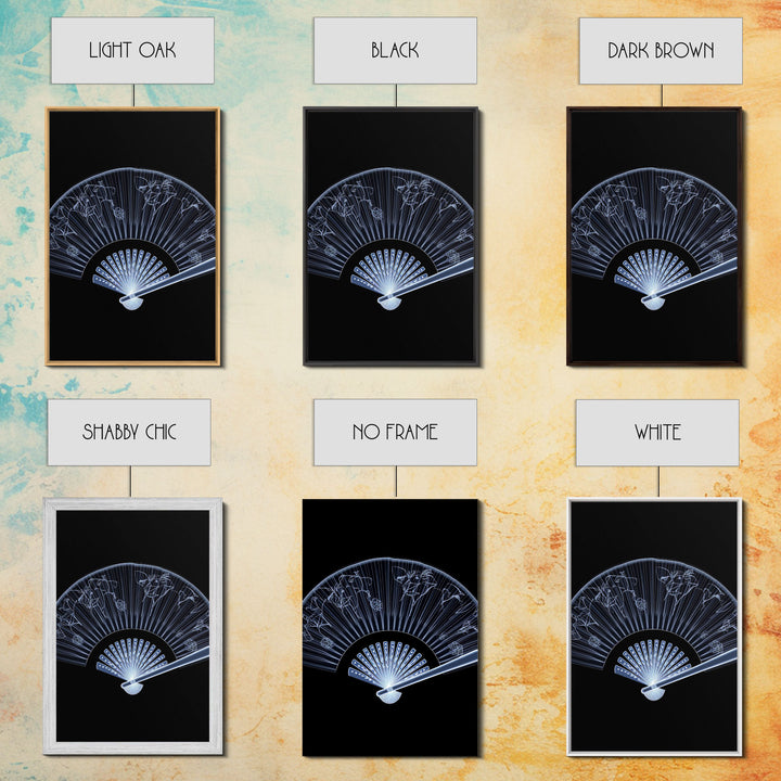 Folding Fan Wall Art, Chinese Art Print, White Fan, Black And White, Minimalist Print, Wall Decor, Canvas Print, Wall Art, Framed Canvas