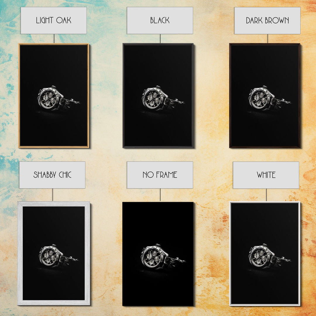 Classic Wrist Watch Wall Art, Watch Art, Watch Face, Black And White, Minimalist Print, Wall Decor, Canvas Print, Wall Art, Framed Canvas