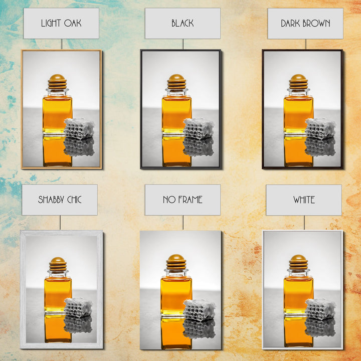 Honey Bottle Wall Art, Kitchen Wall Art, Honey Jar Print, Minimalist Art, Wall Decor, Canvas Art, Wall Art, Framed Canvas Wall Decor