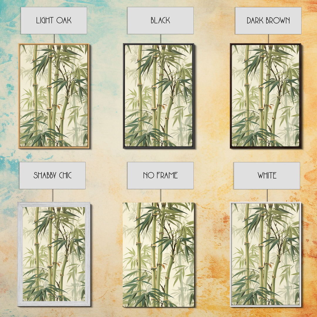 Minimalist Bamboo Wall Art Canvas Print, Zen / Meditation Decor