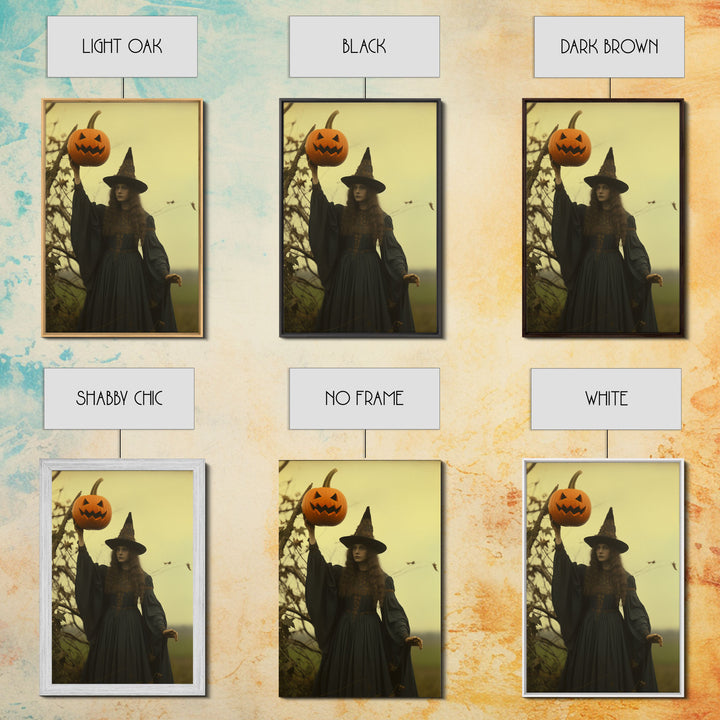 The Witch, Spooky Victorian Witch Photography Daguerreotype, Tin Type, Framed Canvas Print, Victorian Witches, Halloween Decor