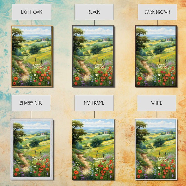 Countryside Wall Art, Wildflowers Wall Art, Meadow Wall Print, Canvas Print, Wall Art, Vertical Art, Country Wall Art, Landscape Art
