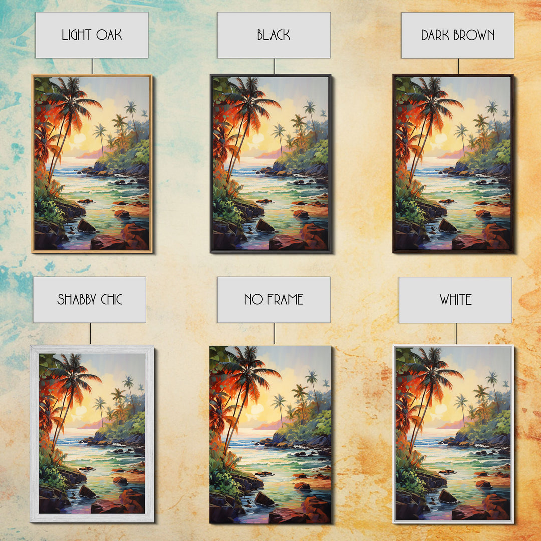 Tropical Art Print, Ocean Wall Decor, Seascape Art, Canvas Print, Wall Art, Vertical Art, Gift For Boss, Indie Room Decor, Kitchen Art