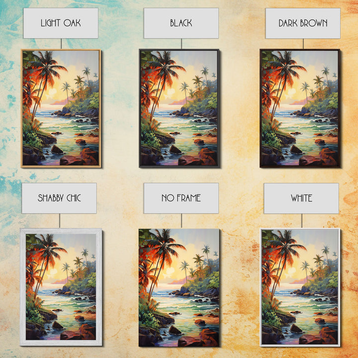 Tropical Art Print, Ocean Wall Decor, Seascape Art, Canvas Print, Wall Art, Vertical Art, Gift For Boss, Indie Room Decor, Kitchen Art
