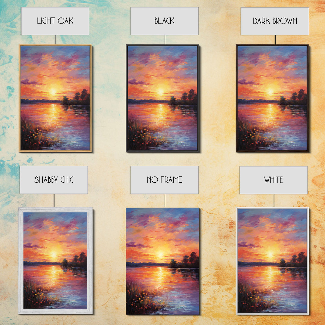 Sunset Wall Art, River Art Print, Landscape Wall Art, Nature Print, Canvas Print, Wall Art, Vertical Art, Going Away Gift, Over Bed Wall Art