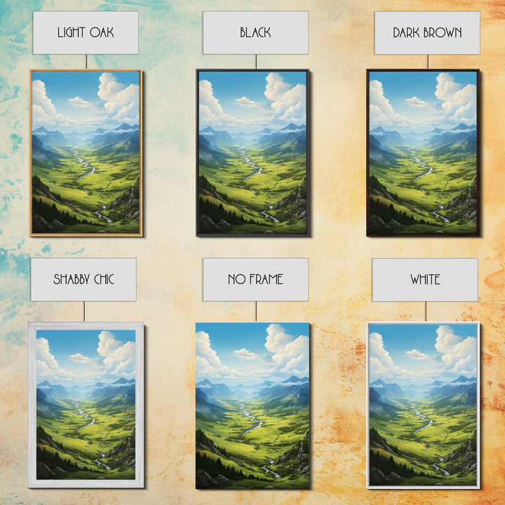 Mountains Wall Art, Valley Art, River Wall Print, Canvas Print, Wall Art, Vertical Art, Realtor Thank You, Home Wall Decor, Dorm Room Art