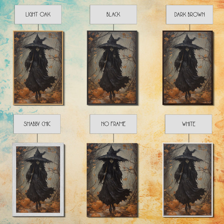 The Wicked Witch, Halloween Canvas Print, Framed Canvas, Unique Wall Art, Goth Art, Dark Academia, Witch Art, Witchcraft, Witch Decor