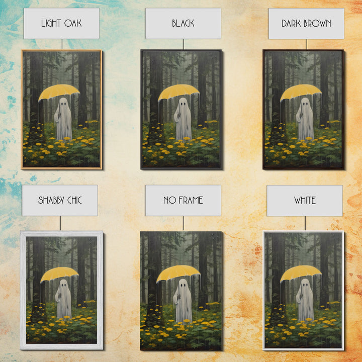 Ghost In The Rain, Vintage Canvas, Art Canvas Print, Dark Academia, Haunting Ghost, Halloween Decor, Dark Macabre Vintage Halloween Art