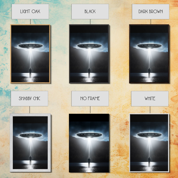 The Encounter, Framed Canvas Print, Scifi Canvas Art, UFO Photography