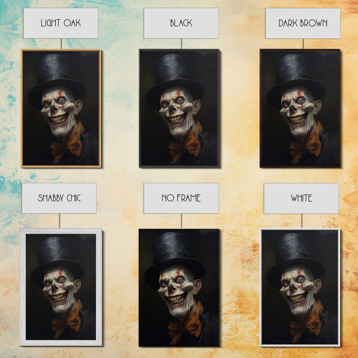 Creepy Clown Art Canvas Print, Victorian Horror Decor, Gothic Halloween Art, Framed Canvas, Halloween Canvas, Scary Wall Art, Unusual Decor