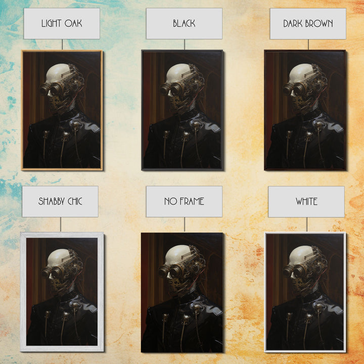 Halloween Cyborg, Creepy Art, Framed Canvas Print, Spooky Home Decor, Halloween Wall Art, Halloween Decorations, Scary Art