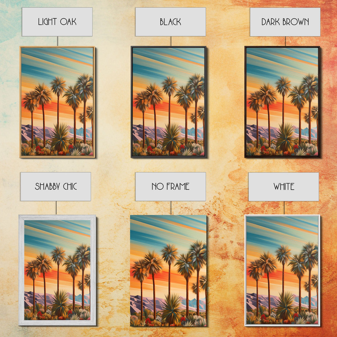 Retro Vibes, Arizona Desert Sunset, Framed Canvas Prints, 3 Piece Wall Art, Arizona Desert, Vintage Style Landscape Art, Southwestern Decor