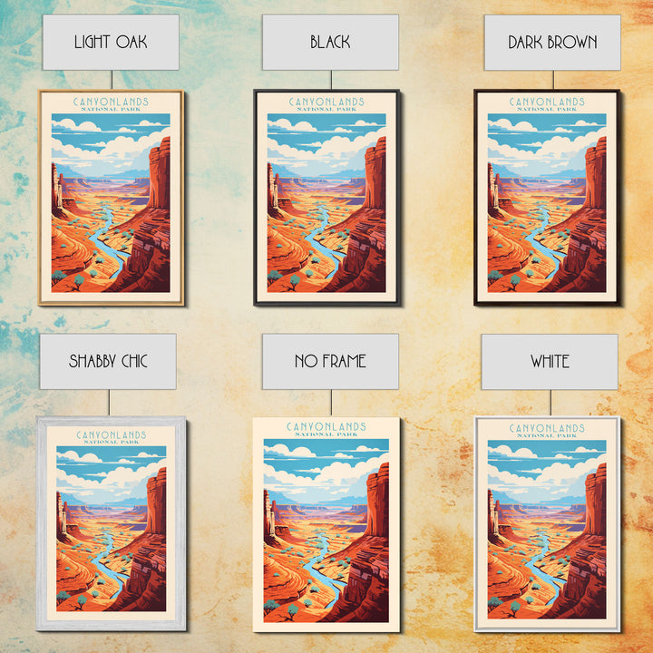 Canyonlands National Park Utah Travel Art, National Park Print, Minimalist Travel Art, Midcentury Modern Style Landscape Painting