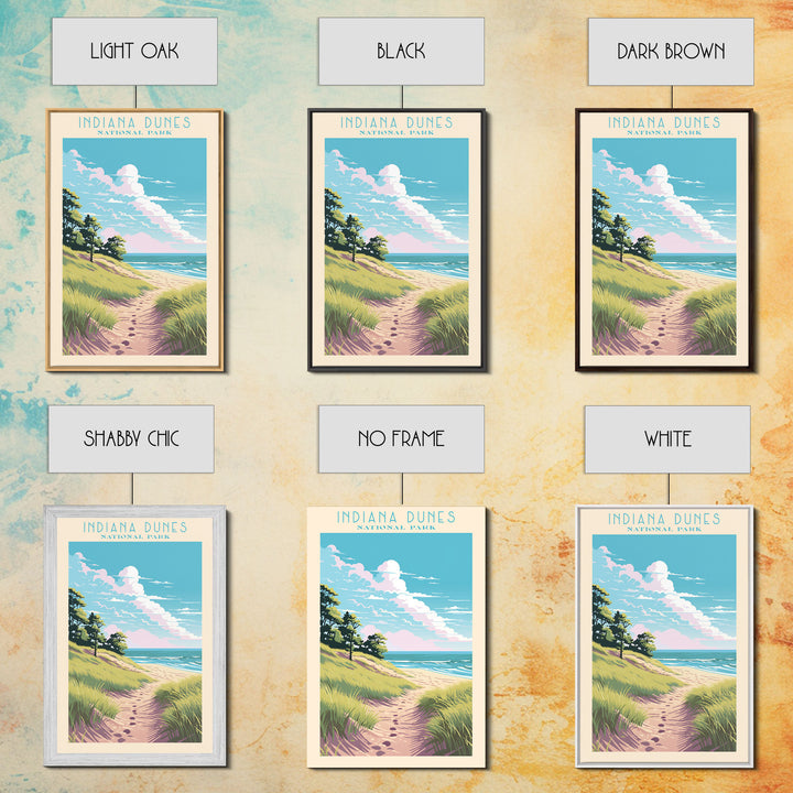 Indiana Dunes National Park Travel Poster Art, Canvas Print Wall Art, Indiana Travel Art, Midcentury Modern Travel Decor, Wall Art