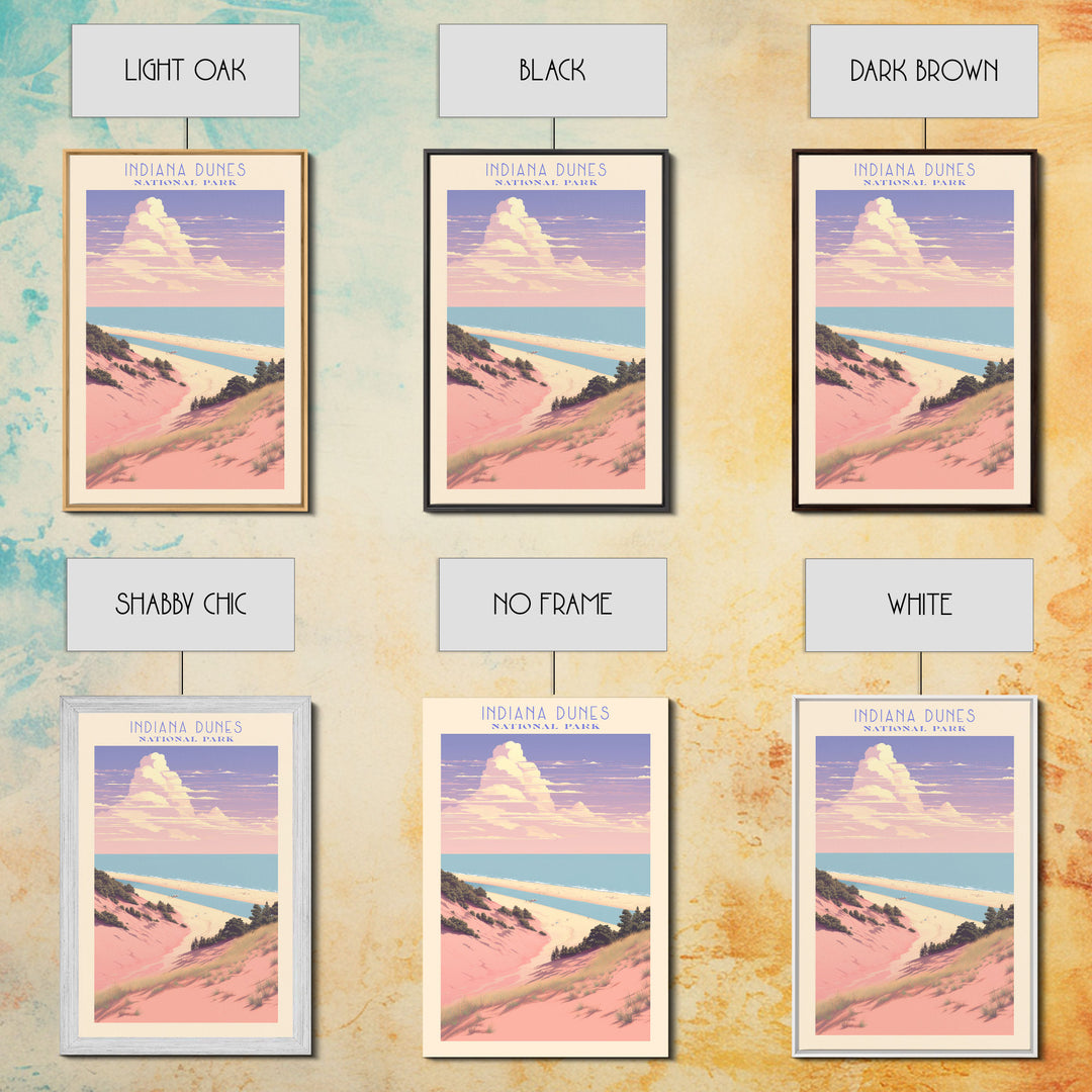 Indiana Dunes National Park Indiana Travel Art, National Park Print, Minimalist Travel Art, Midcentury Modern Style Landscape Painting