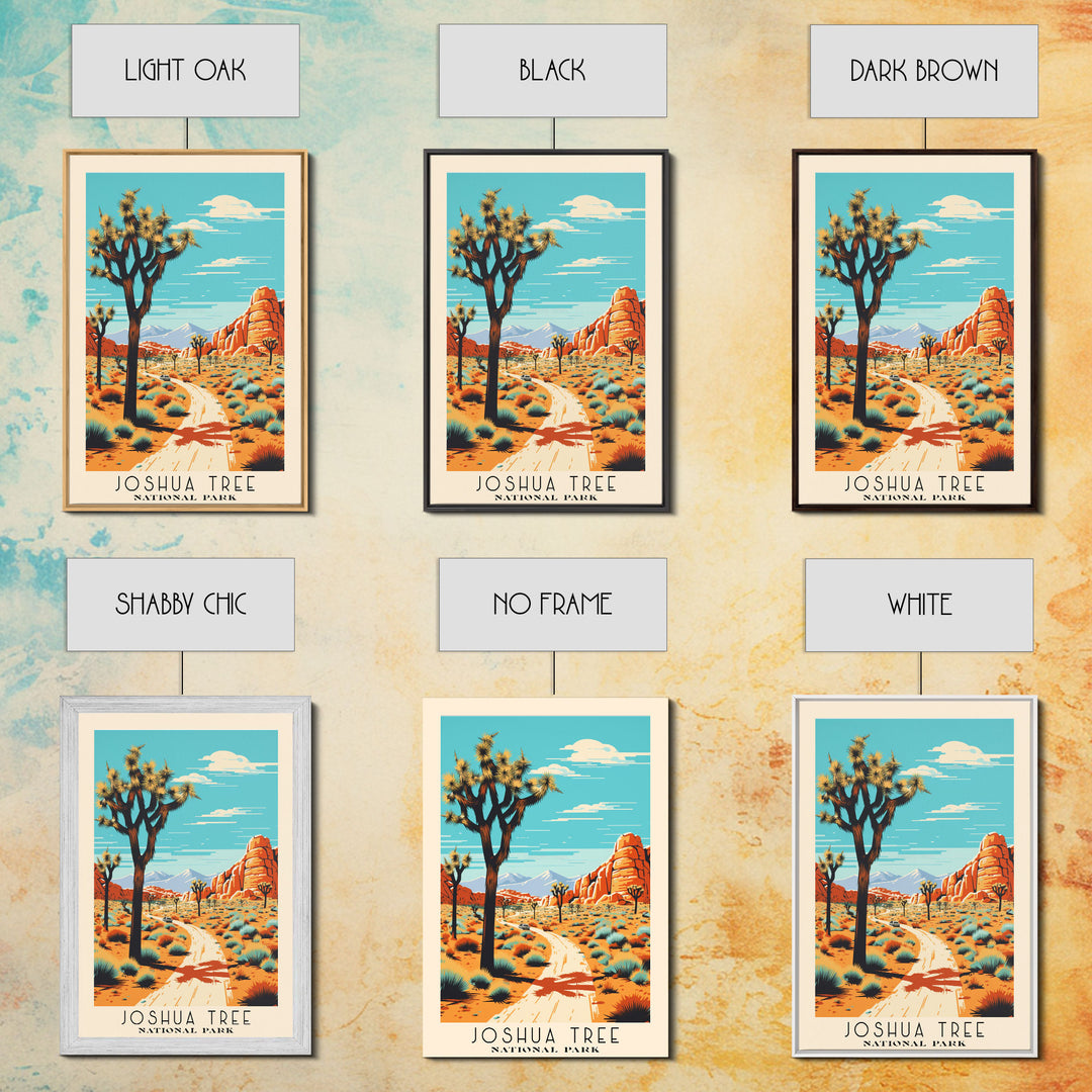Joshua Tree National Park California Travel Art, National Park Print, Minimalist Travel Art, Midcentury Modern Style Landscape Painting