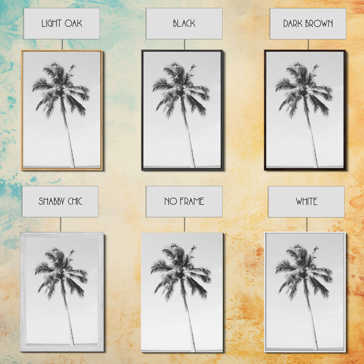 Palm Tree Wall Art, Tropical Art, Minimalist Art, Canvas Print, Wall Hanging, Portrait Art, Black And White Art, Living Room Wall Art