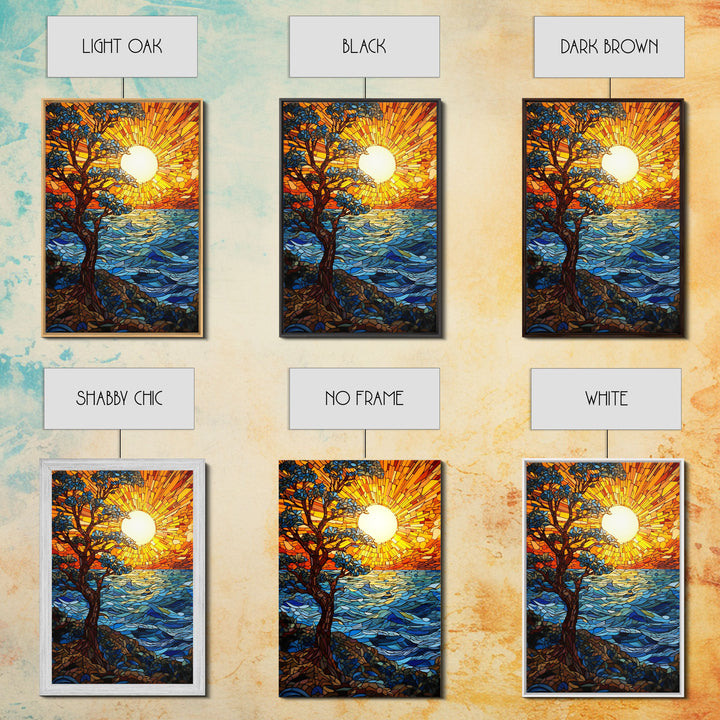 River Wall Art, Sunset, Abstract Art, Tree Wall Art, Canvas Print, Wall Hanging, Portrait Art, Appreciation Gift, Above Couch Wall Art