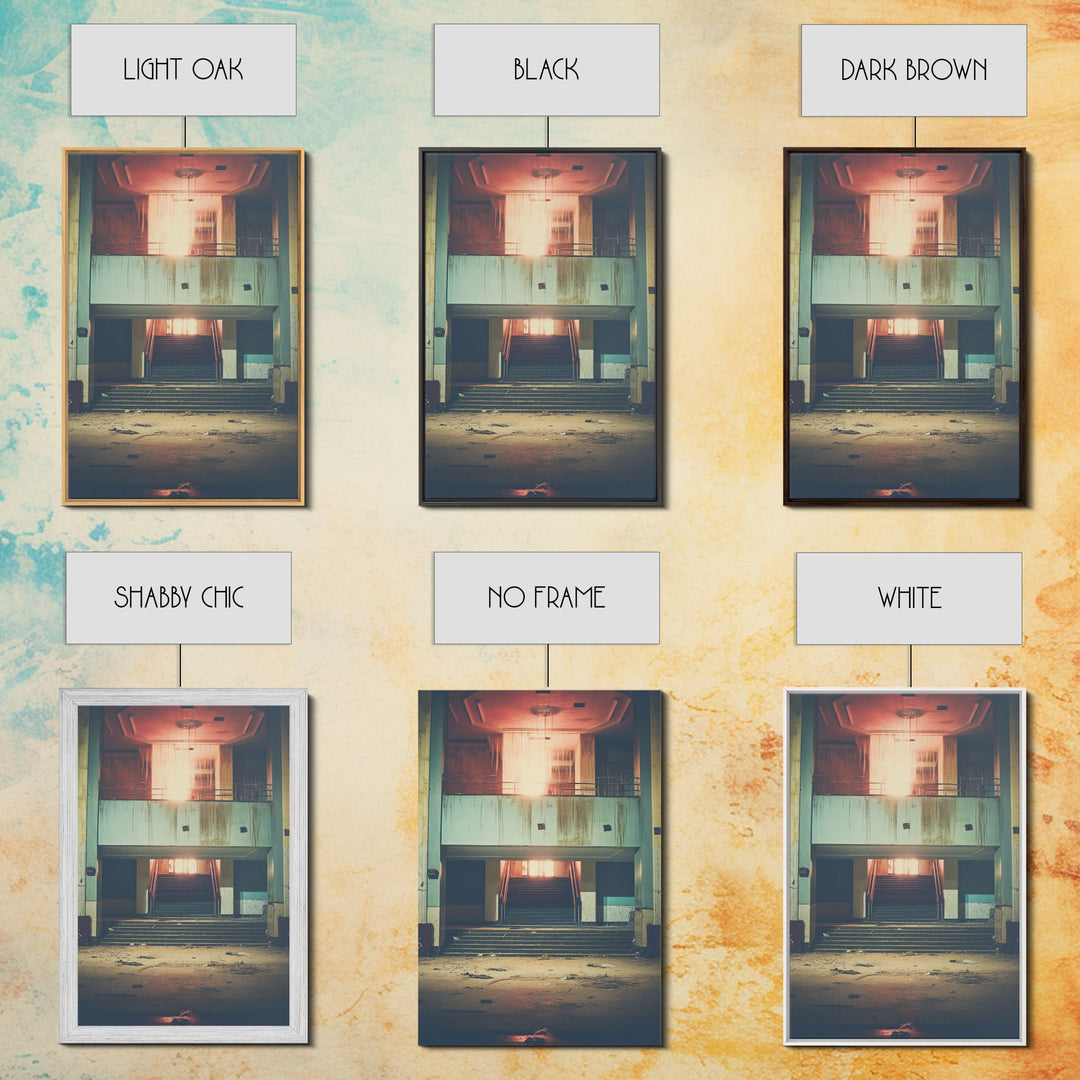 Abandoned Building, Retro Wall Canvas Print, Wall Hanging, Portrait Art, Volleyball Mom, Tiny House Decor, Family Gift, Spooky Room Decor