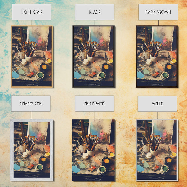 Paint Brush, Paint, Canvas Print, Wall Hanging, Portrait Art, Art Room Wall Art, Tiny House Decor, Craft Room Decor, Living Room Prints