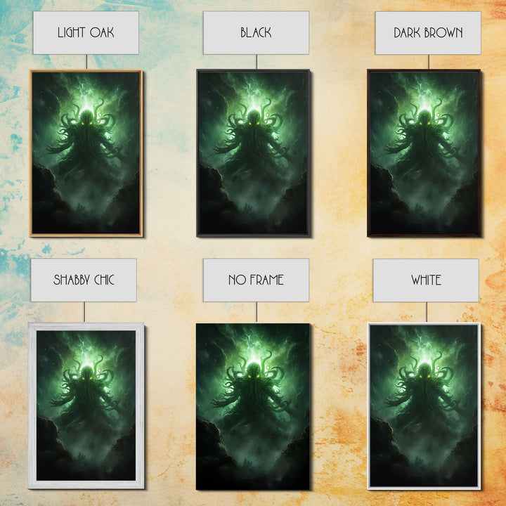 The Call Of Cthulhu - Portrait Of The Grim Reaper - Framed Canvas Print - Halloween Decor - Halloween Clearance - HP Lovecraft