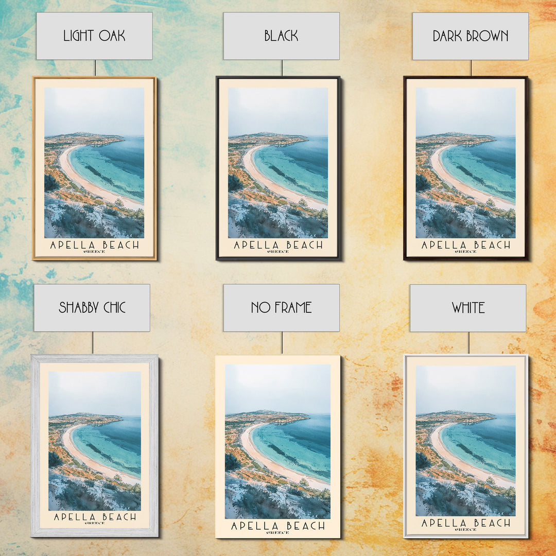 Apella Beach, Greece Watercolor Print, Vacation Gift, Greece Wall Art, Beach Painting, Beach Decor, Beach Or Lakehouse Art