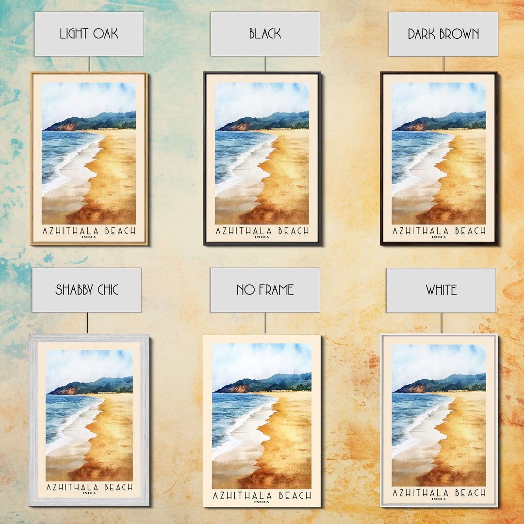 Azhithala Beach, India Watercolor Print, Vacation Gift, India Wall Art, Beach Painting, Beach Decor, Beach Or Lakehouse Art