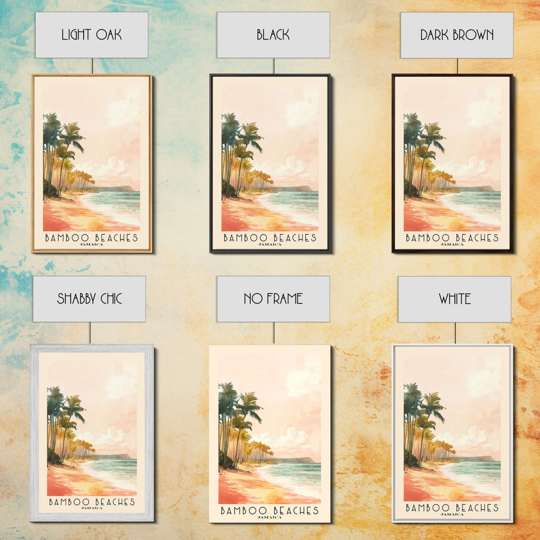 Bamboo Beaches, Jamaica Watercolor Print, Vacation Gift, Jamaica Wall Art, Vacation Wall Art, Vacatation Memories, Beach Decor, Beach Or Lakehouse Art