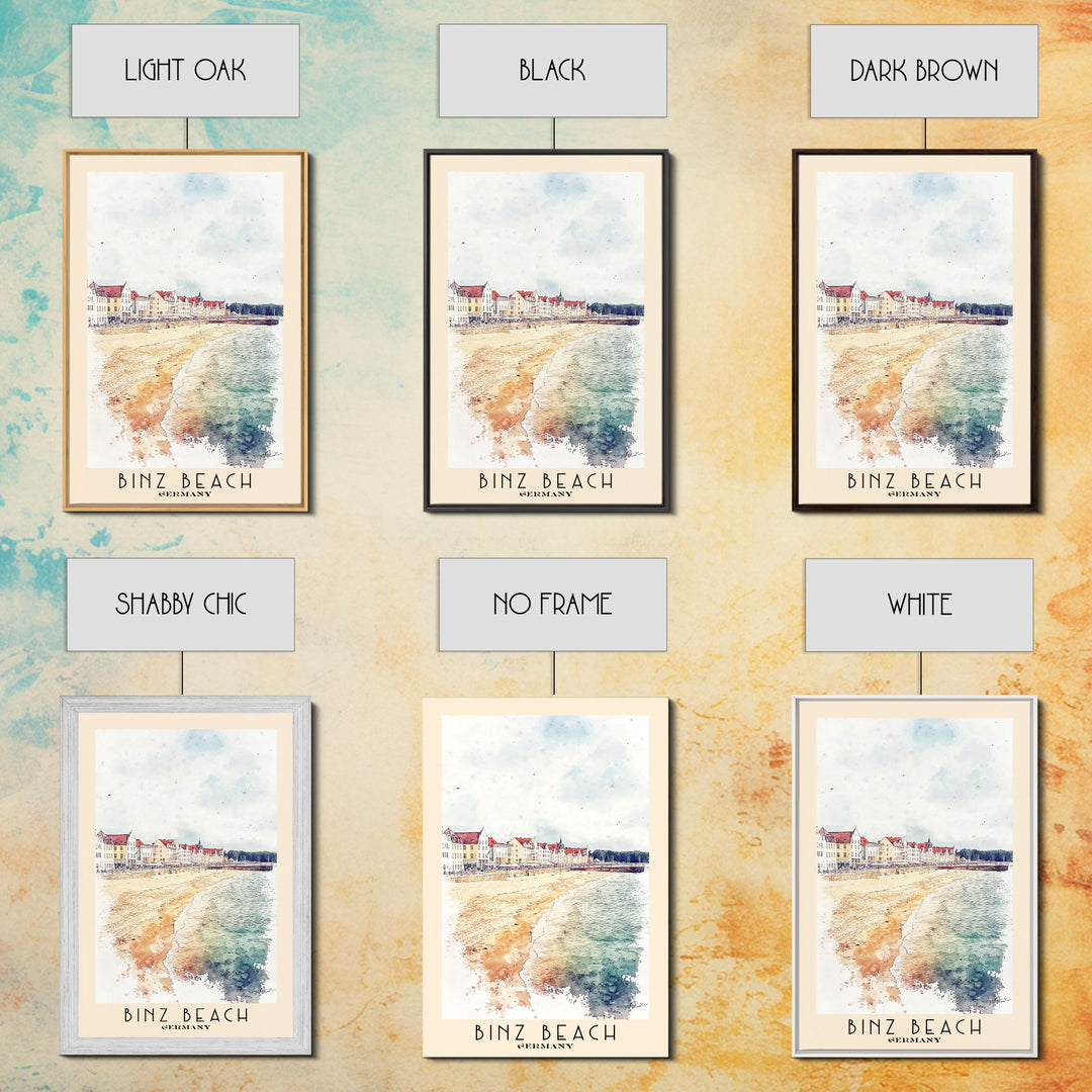 Binz Beach, Germany Watercolor Print, Vacation Gift, Germany Wall Art, Vacation Wall Art, Vacatation Memories, Beach Decor, Beach Or Lakehouse Art
