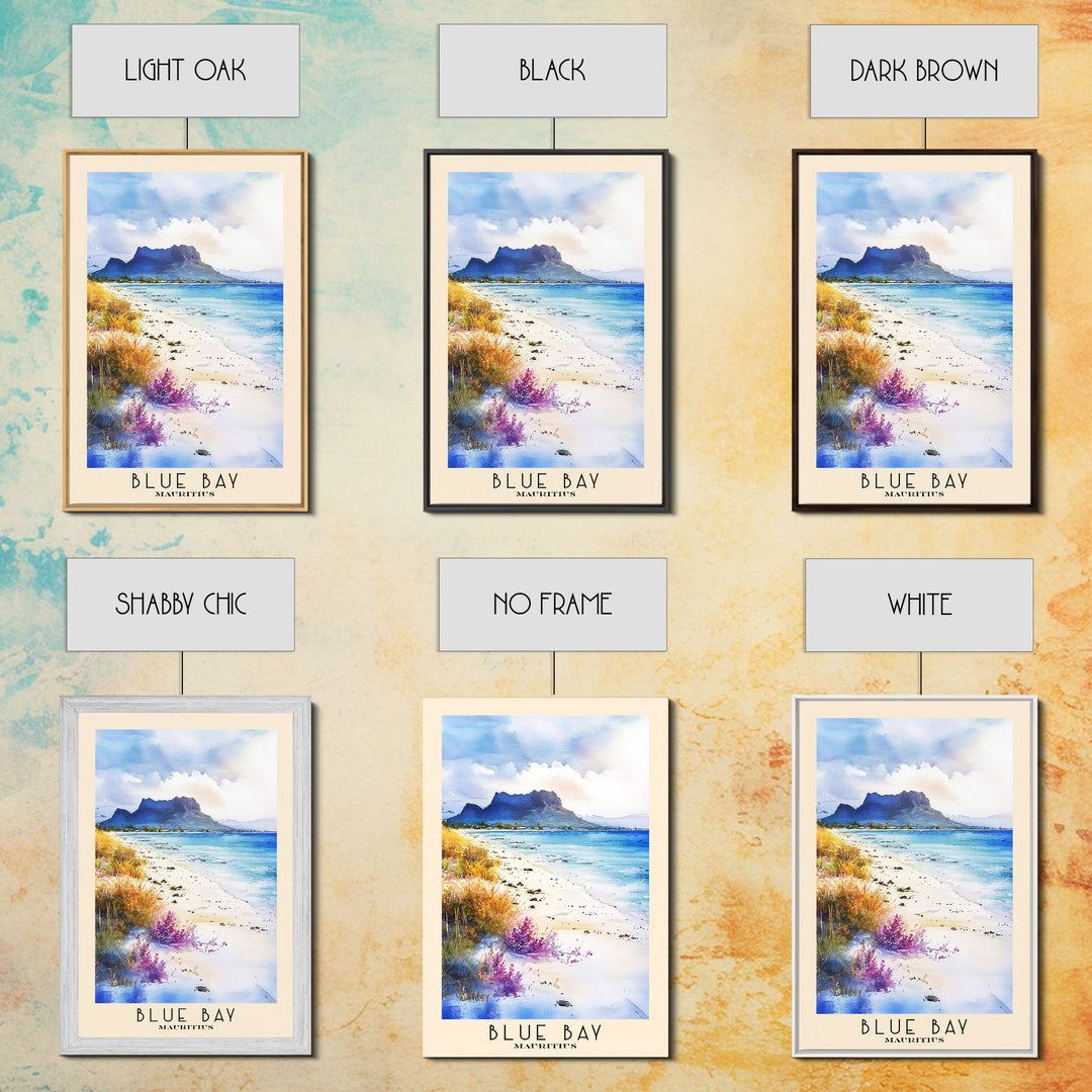 Blue Bay, Mauritius Watercolor Print, Vacation Gift, Mauritius Wall Art, Vacation Wall Art, Vacatation Memories, Beach Decor, Beach Or Lakehouse Art